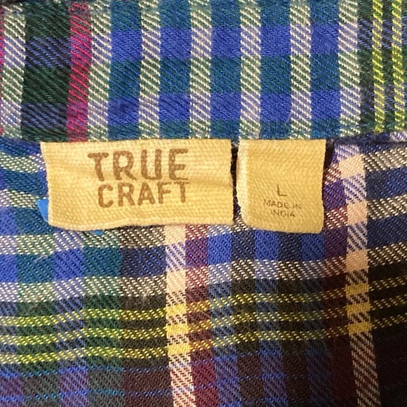 True Craft Women's Plaid Top with Peplum | Distressed Details | Fun & Swingy - Picture 6 of 12